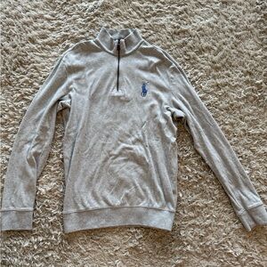 Ralph Lauren Light Gray Zip-Up Sweater